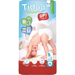 Tidoo Culotte d’Apprentissage Écologique Taille 5 / 12-18Kg Jumbo 36 Unités