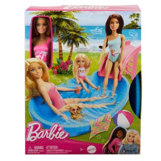 Barbie - Coffret Poupée Barbie Et Sa Piscine De Rêve - Coffret Poupée Mannequin