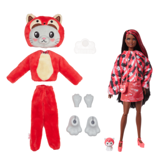 Barbie - Coffret Cutie Reveal Chat Panda Roux - Poupée Mannequin