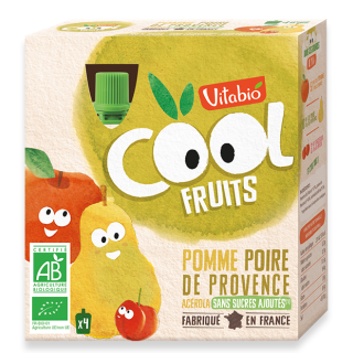 Vitabio Cool Fruits Pomme Poire 4x90g