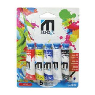 Gouaches 5 tubes en Blister M.School