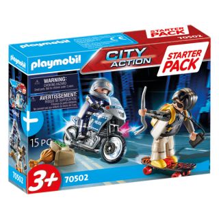 Playmobil City Action Starter Pack Motard de police et voleur