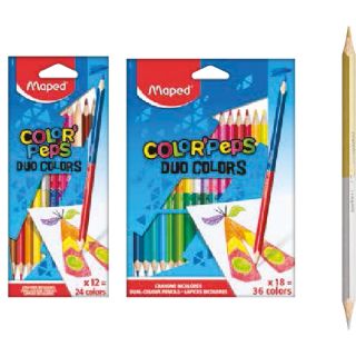 Crayons color'peps 18cm Duo en Bte de 12  - Maped