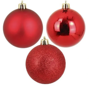 6 Boules sapin rouge 8cm